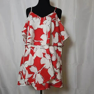 J.O.A Los‎ Angeles  Red and White 100% Linen Skort